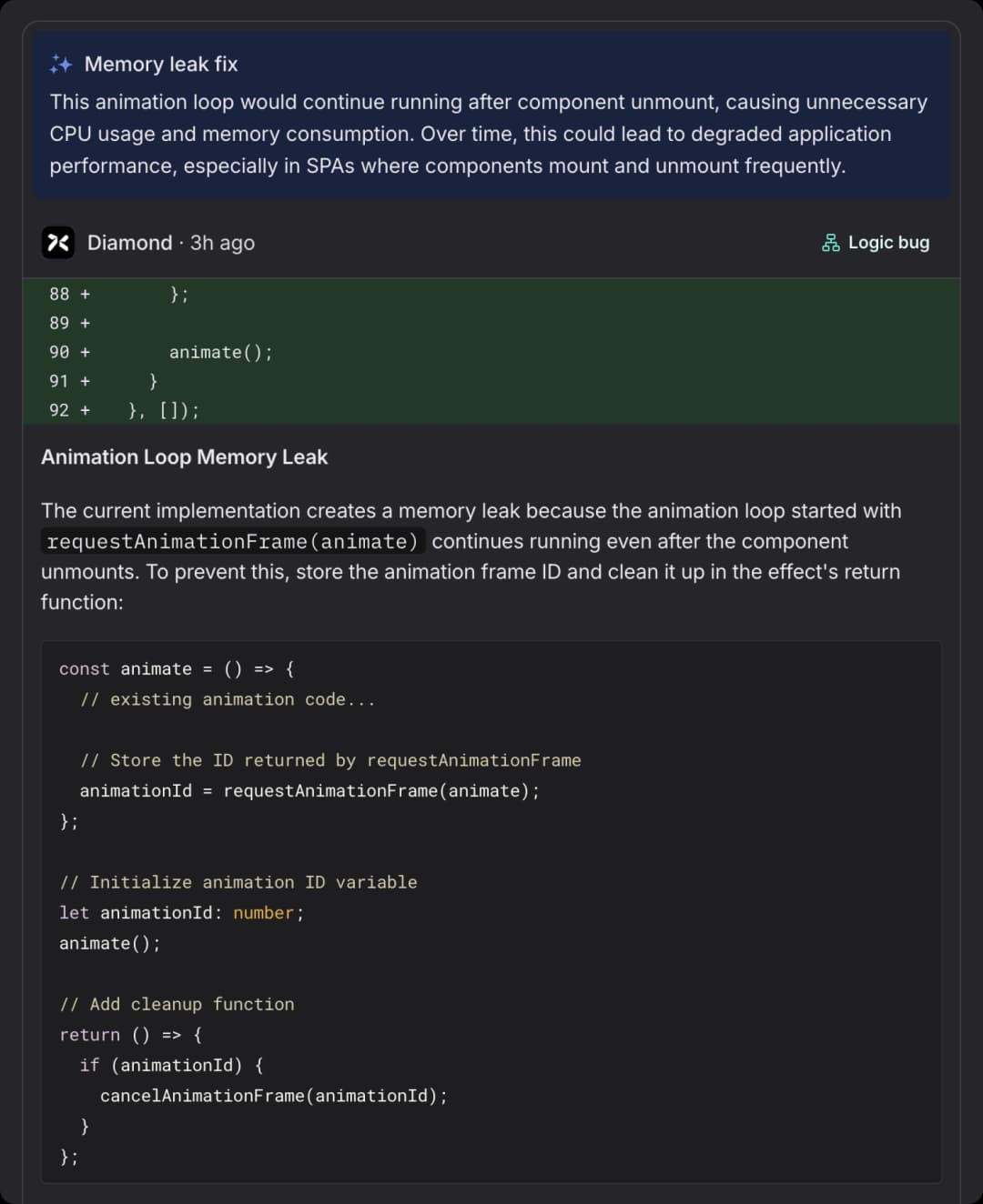 Chat feature interface
