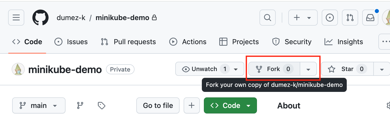 screenshot of the fork button on GitHub