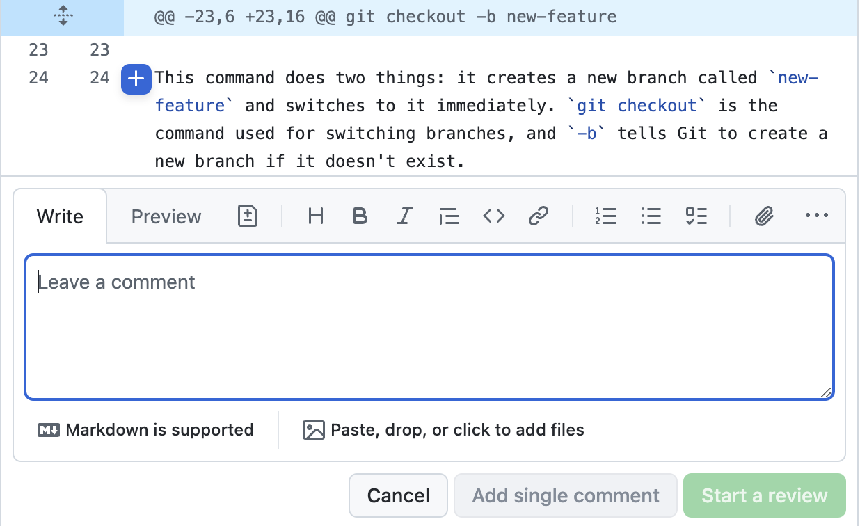screenshot of Reviewer comment